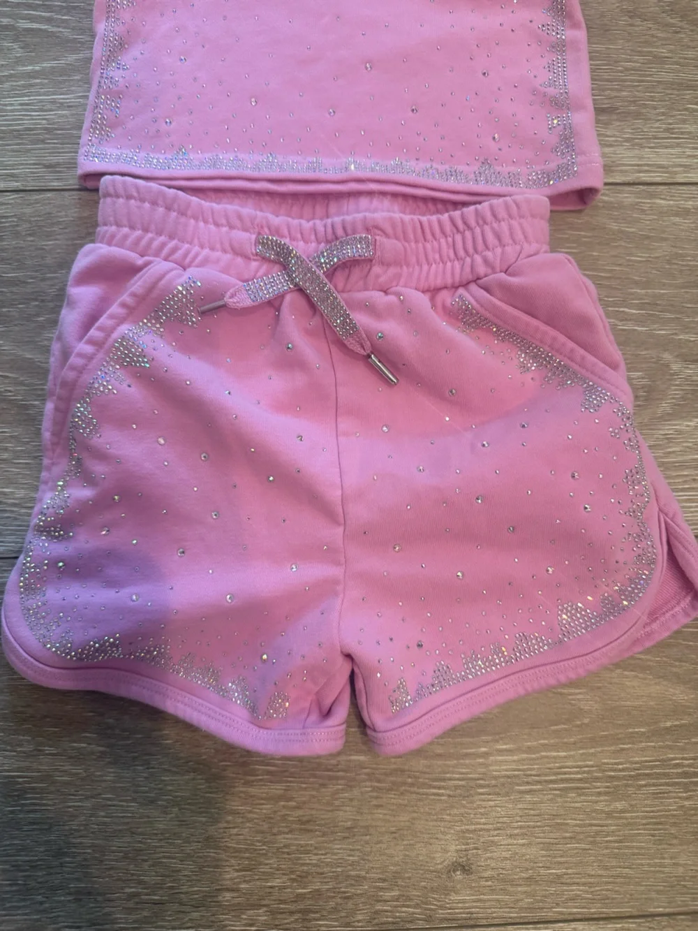Dollfaces Kids girls Size 6 diamond sparkle short set